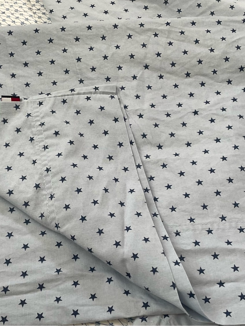 Tommy Hilfiger Light Denim w/Navy Stars 3 Pc Twin Sheet Set - Picture 3 of 6